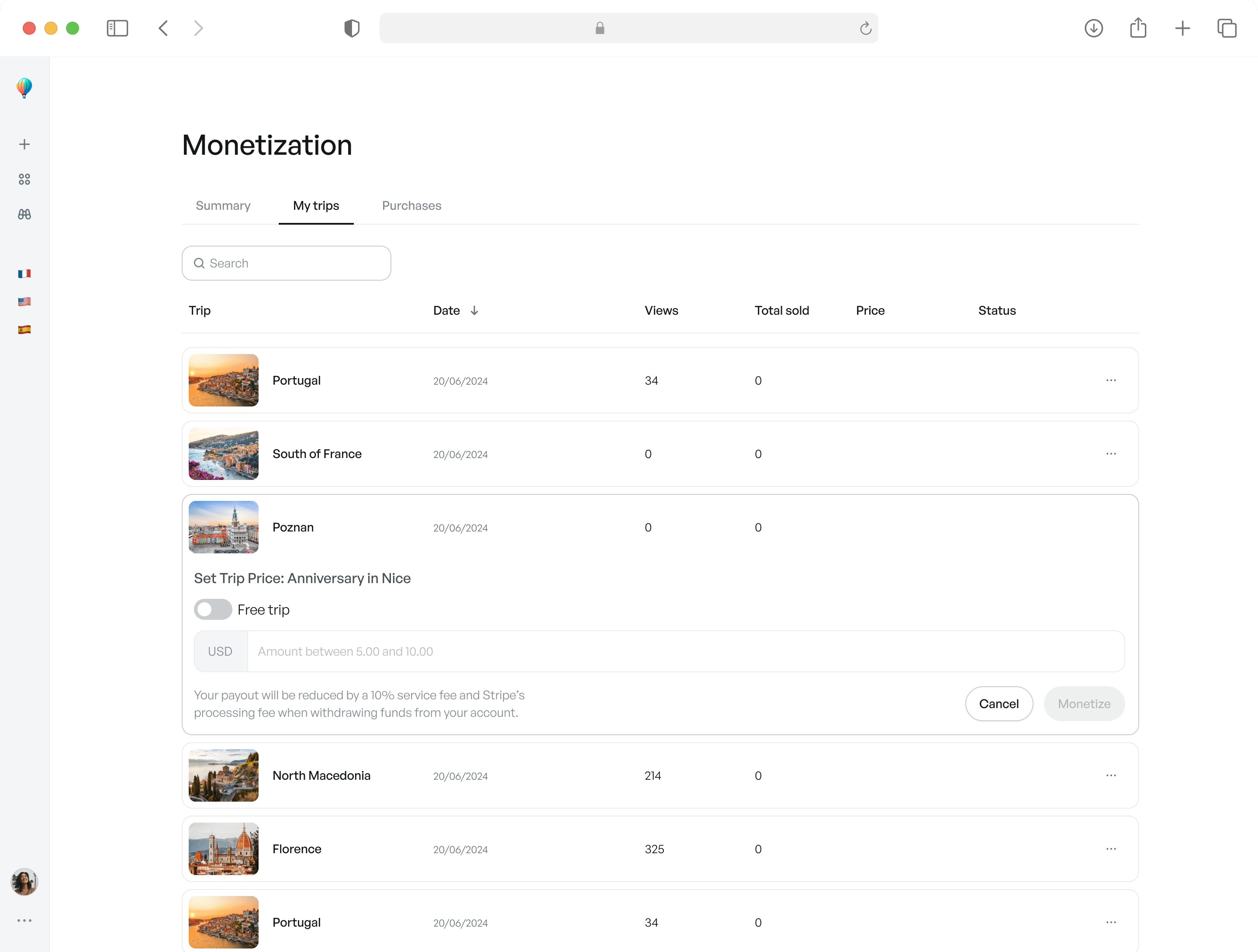 Creator storefront preview