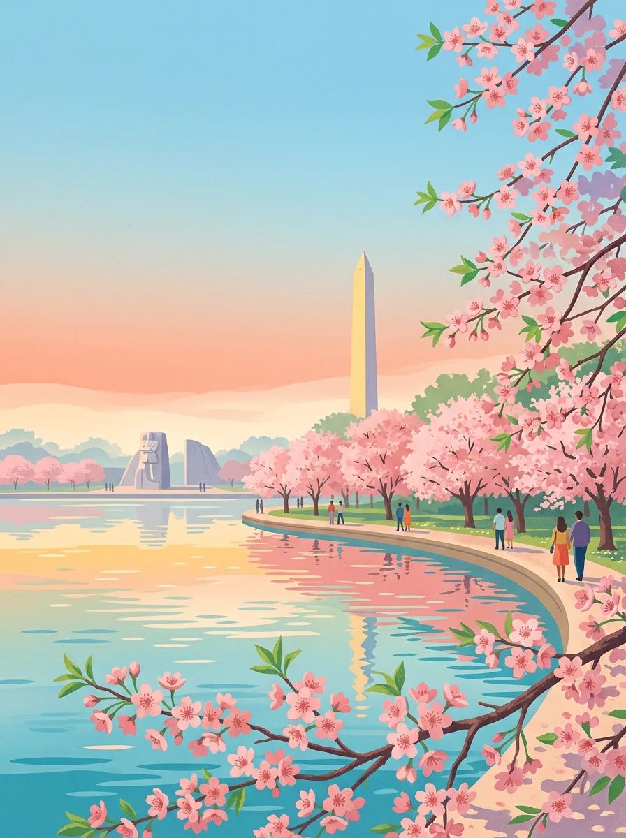 Poster: Cherry blossoms in Washington, DC